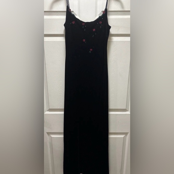 Stanley Dresses & Skirts - Stanley Black Slip Dress with Pink Floral Embroidery